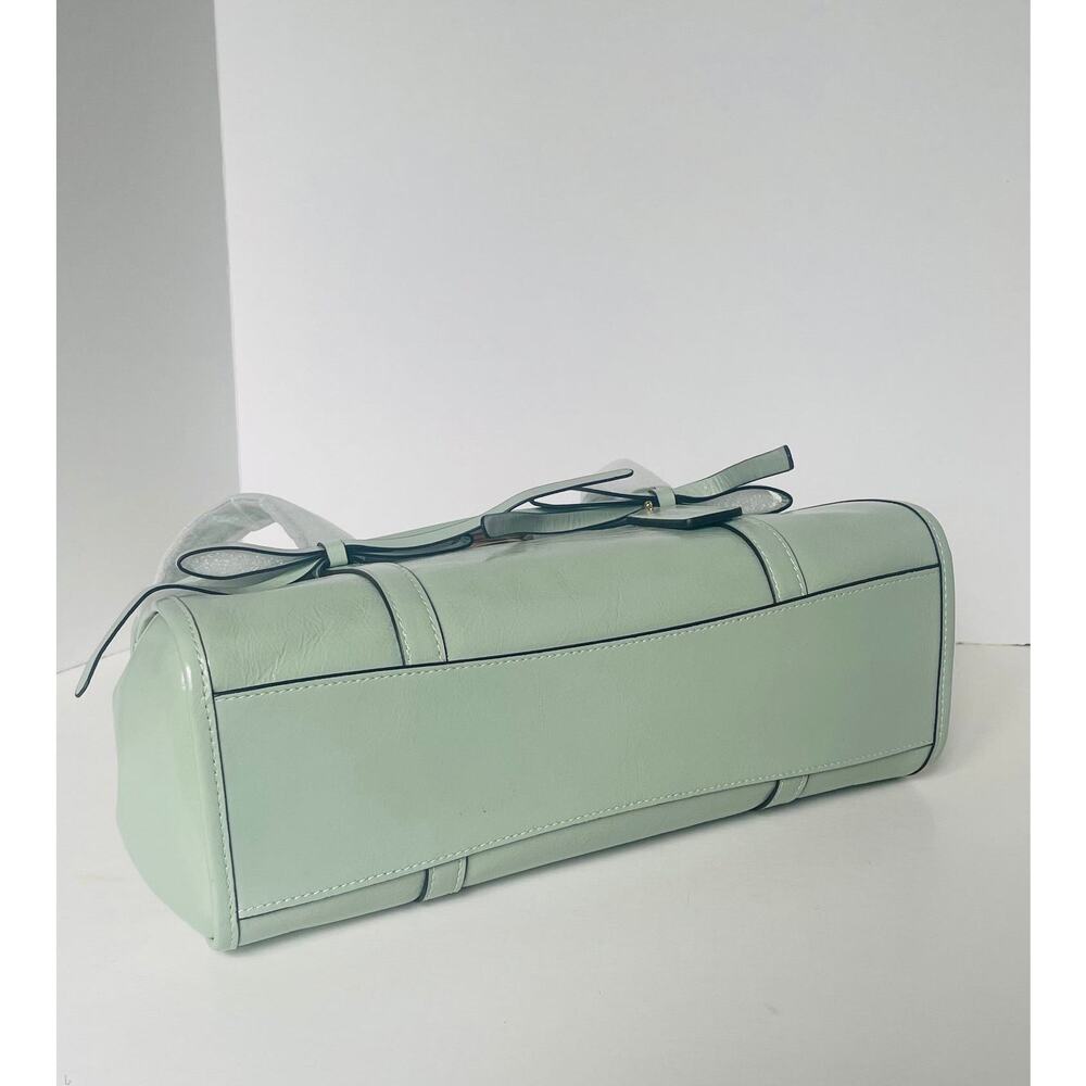 Coach Bridget Flap Shoulder Bag With Bows Light Pistachio Crinkle Leather CDY94 - Picture 9 of 16